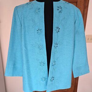 Alfred Dunner Casual Jacket Embroidered and beaded Sz 12